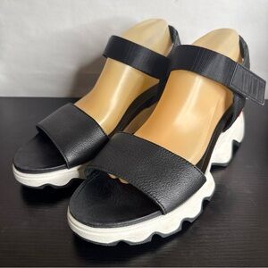 Sorel Women's Kinetic Impact Y-Strap High Wedge Sandals Size 10.5